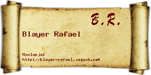 Blayer Rafael névjegykártya